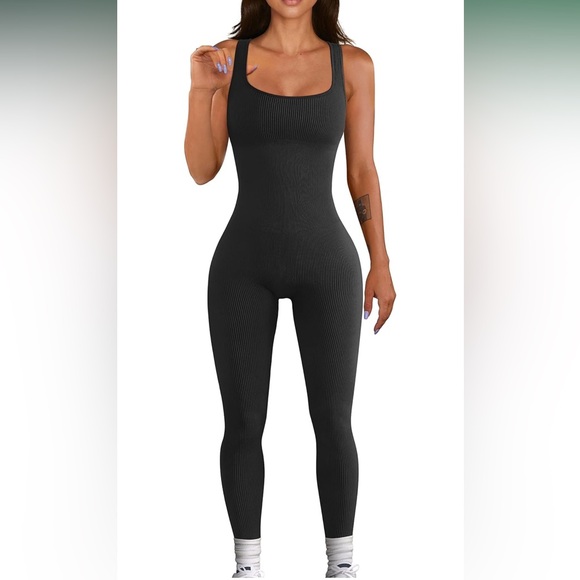 YIOIOIO Pants - NWT Black Women's Ribbed seamless Jumpsuit Amazon Yioioio